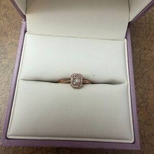 Rose Gold Women's Ring with Silver Accents